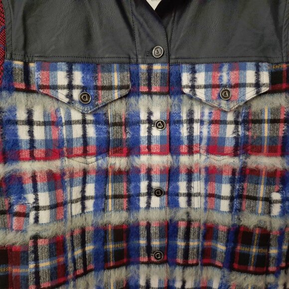 NWT Desigual wool blend Ingrid plaid faux leather bomber jacket, EU L - Picture 10 of 10